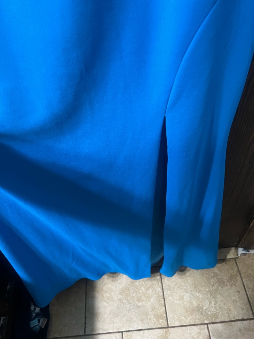 NWT Escape Ruffled One-Shoulder Blue Prom/Formal Dress - Picture 5 of 7
